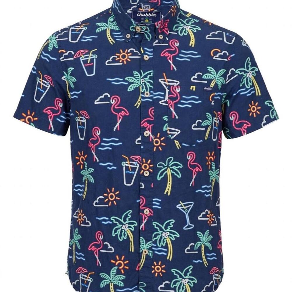 Chubbies Friday Shirt Mens M The Neon Lights